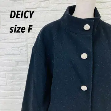 DEICY 데이시 펄 버튼 울 숏코트 F 블랙 일본제