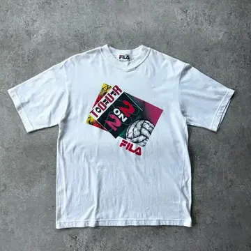 90s- FILA 휠라 t셔츠 XL 상당 화이트