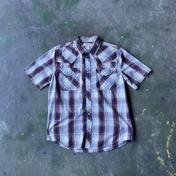 Duke jeans 반팔 셔츠 웨스턴 옴브레 체크