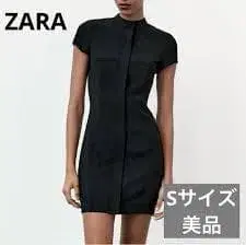 ZARA 블랙 반팔 미니 원피스 S 사이즈