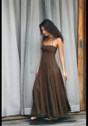 ZARA 볼륨 홀터넥 미디 원피스 S