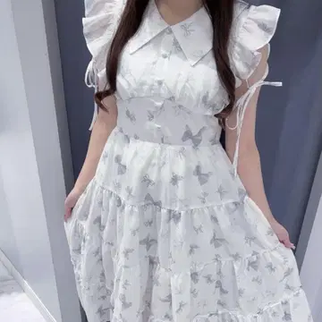 evelyn 오리지널 리본 무늬 OP 원피스 아이스 블루