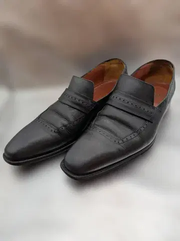 아 테스토니 a.testoni 천연 가죽 로퍼 블랙 네이비 26.5cm