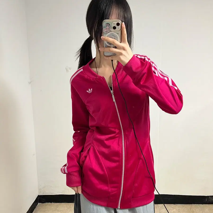 아디다스 핫핑크 롱 트랙져지
