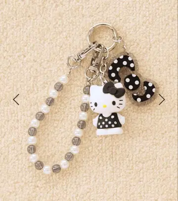 새상품 HELLO KITTY DOTPVC 키참 블랙 콜라보