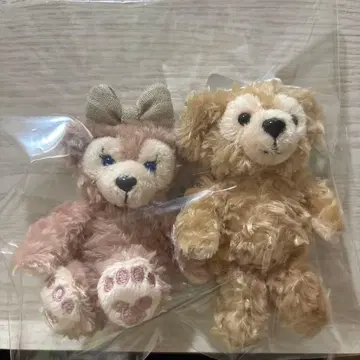 미사용 새상품 더피와 셰리메이 스트랩 봉제 인형 디즈니씨 한정판