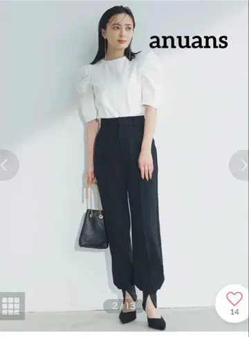 아뉴앙스 핀턱 조거 팬츠 블랙