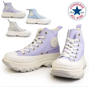 새상품급 CONVERSE TREKWAVE 통굽 스니커즈 보라색 라벤더 23cm