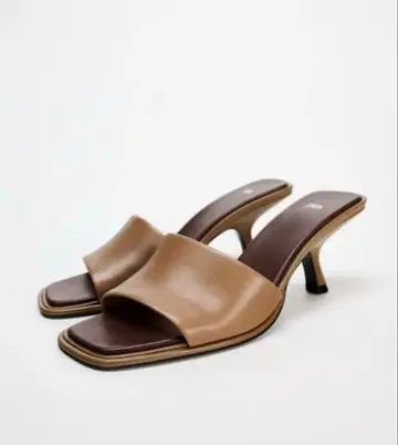 ZARA 가죽 하이힐 뮬