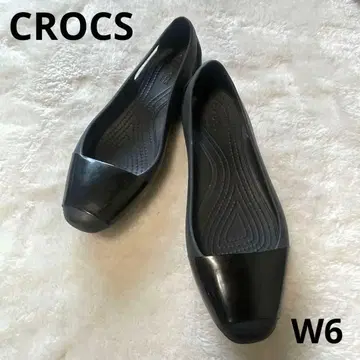 crocs 시에나 플랫 슈즈 W6 22.5cm 상당 블랙 단종품