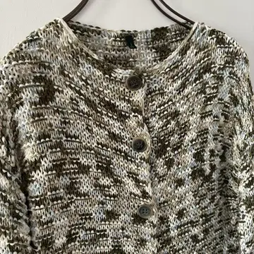 빈티지 STILE BENETTON 믹스 로우 게이지 니트 가디건