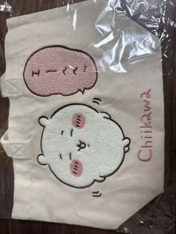 치이카와 토트백 사가라 자수 런치백 미니 토트 핑크