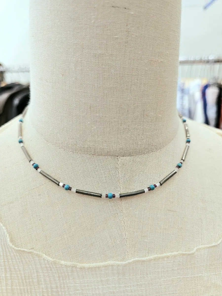 Handmade 에스닉 터키석볼 목걸이