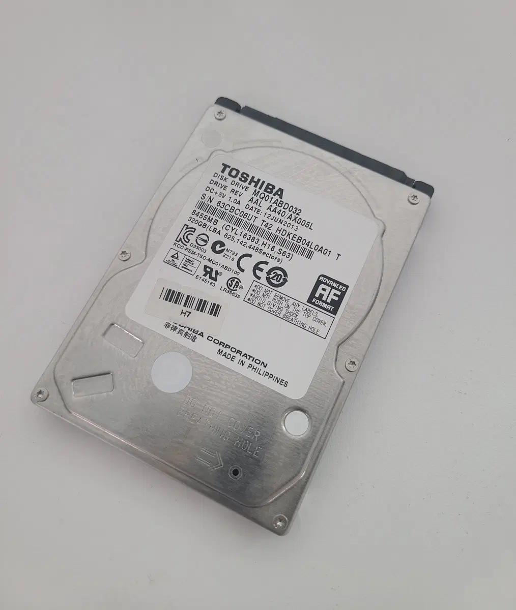 하드디스크, 도시바 320GB HDD 판매 합니다. 일반 HDD 2.5인치 노트북 하드