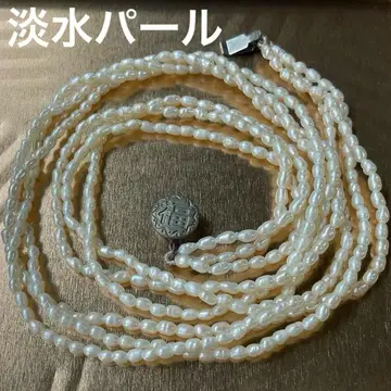 담수 펄 삼연 목걸이 화이트 펄 진주