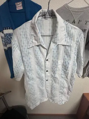 60s 반팔 오픈 카라 셔츠 Men's knit wean 알로하