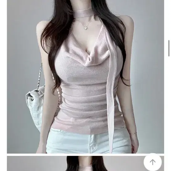 에이블리 립앤데이 드레이프 셔링 머플러 나시니트 핑크