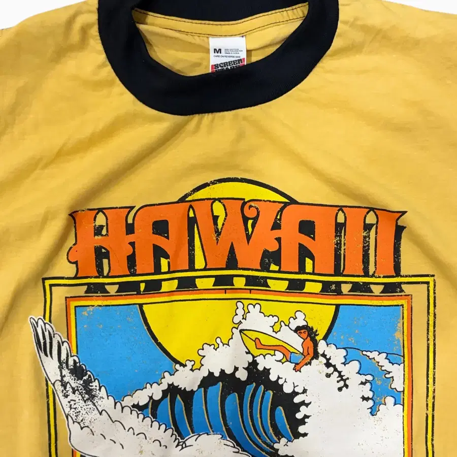 HAWAII 서핑 링거 티셔츠 M
