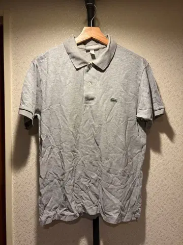 LACOSTE 그레이 피케 셔츠 사이즈 4