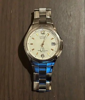 [ 작동품 ] CITIZEN Eco-Drive 전파 시계 실버 아테사