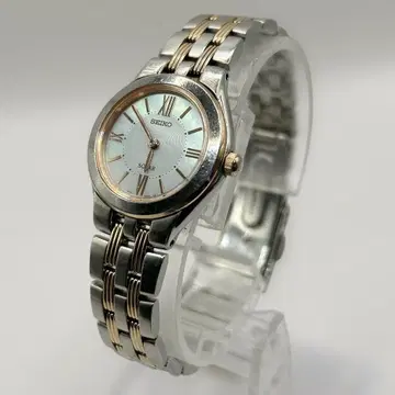 SEIKO 여성용 손목시계 솔라 쉘 다이얼 콤비 컬러 스테인리스