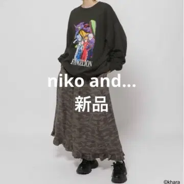 niko and - 에반게리온 콜라보 프린트 풀오버 7500엔