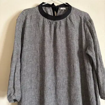 fog linen work 7부 소매 원피스