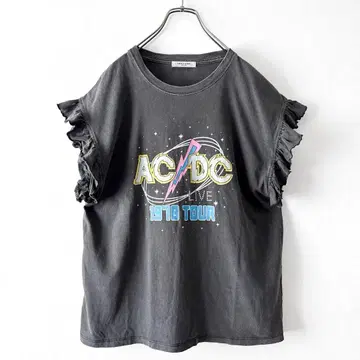 새상품급 프릭스스토어 ACDC 프릴 슬리브리스 T셔츠