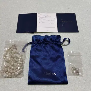 AGATHA PARIS 펄 목걸이 귀찌 세트