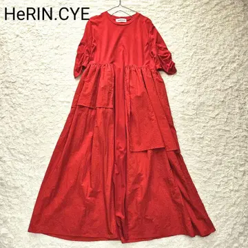 [새상품급] HeRIN.CYE 슬리브 도킹 드레스 롱 원피스