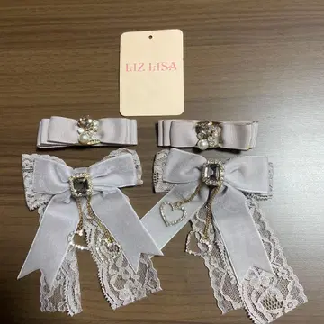 LIZ LISA 리본 헤어 클립 4세트