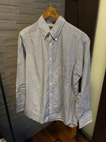 BEAMS F 깅엄 체크 버튼 다운 셔츠