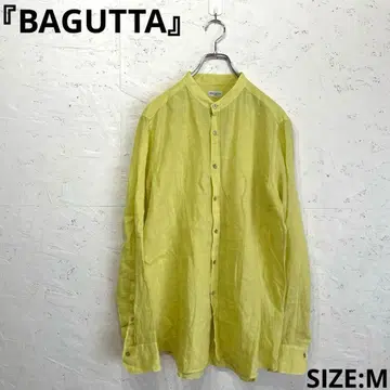 CANNESKT [ BAGUTTA ] 린넨 밴드 카라 셔츠 긴팔 린넨 셔츠 M