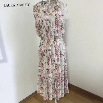LAURA ASHLEY 로라 애슐리 꽃무늬 슬리브리스 롱 원피스