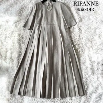 RIFANNE 워셔블 플리츠 포멀 원피스 그레이 9호