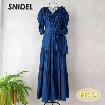 [새상품급] SNIDEL 스나이델 데님 롱 원피스