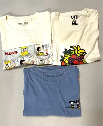 UNIQLO UT 티셔츠 3장 세트 PEANUTS 디즈니