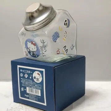 레어 산리오 헬로키티 유리제 오각형 캐니스터 2002년제 미사용품