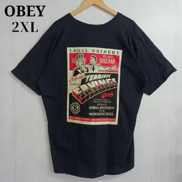 OBEY T셔츠 2XL 블랙 LEGAL BRIBERY