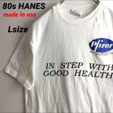 새상품급 레어 80s Hanes 티셔츠 파이자 기업 로고 싱글 스티치