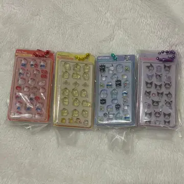 모자 꽁지 드롭 씰 산리오 가챠가챠 컴플리트 본드 드롭 참 4종