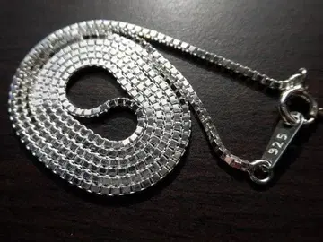 새상품 실버 925 베네치안 체인 목걸이 각인 약 1.2mm 45cm