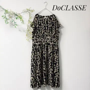 DoCLASSE 올 패턴 원피스 미디 기장 무릎 아래 기장 엘레강트 빅 사이즈
