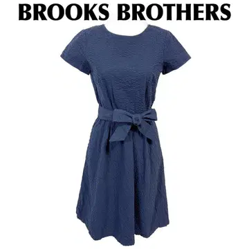 BROOKS BROTHERS 반팔 원피스 리본 2 네이비