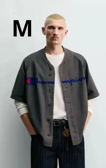 CHAMPION x ZARA 베이스볼 프린트 셔츠 M