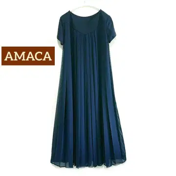 AMACA 아마카 이소재 프론트 플리츠 원피스