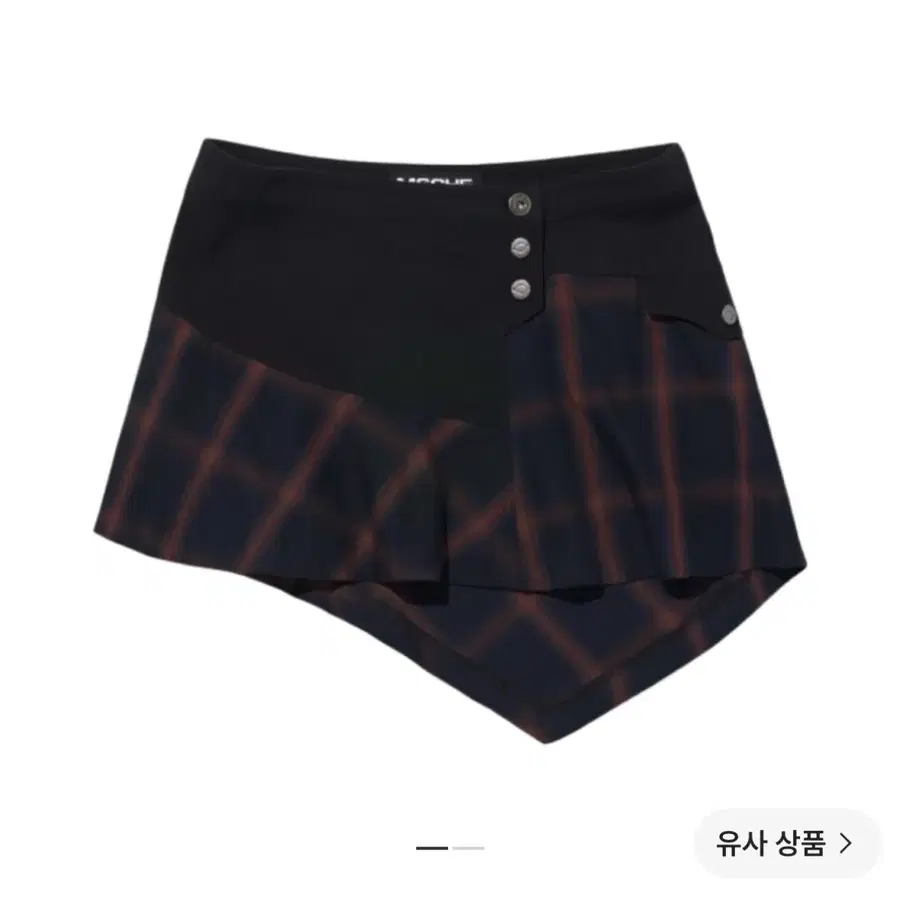 미스치프 어시메트릭 투톤 미니스커트 블랙멀티