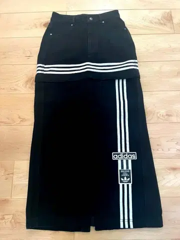 adidas 롱 스커트 데님 블랙 미니 스커트