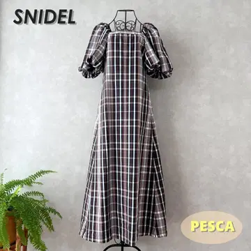 [새상품급] SNIDEL 스나이델 체크 롱 원피스