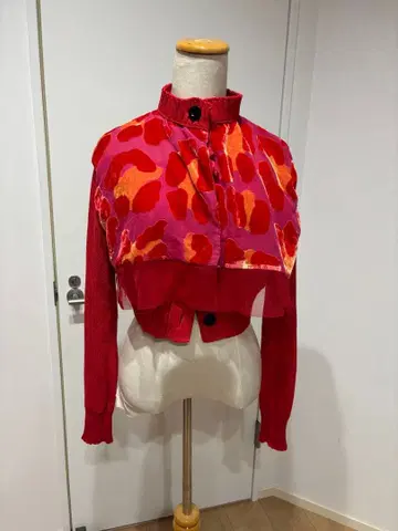 sacai 레오파드 니트 빨간색 가디건 미사용품